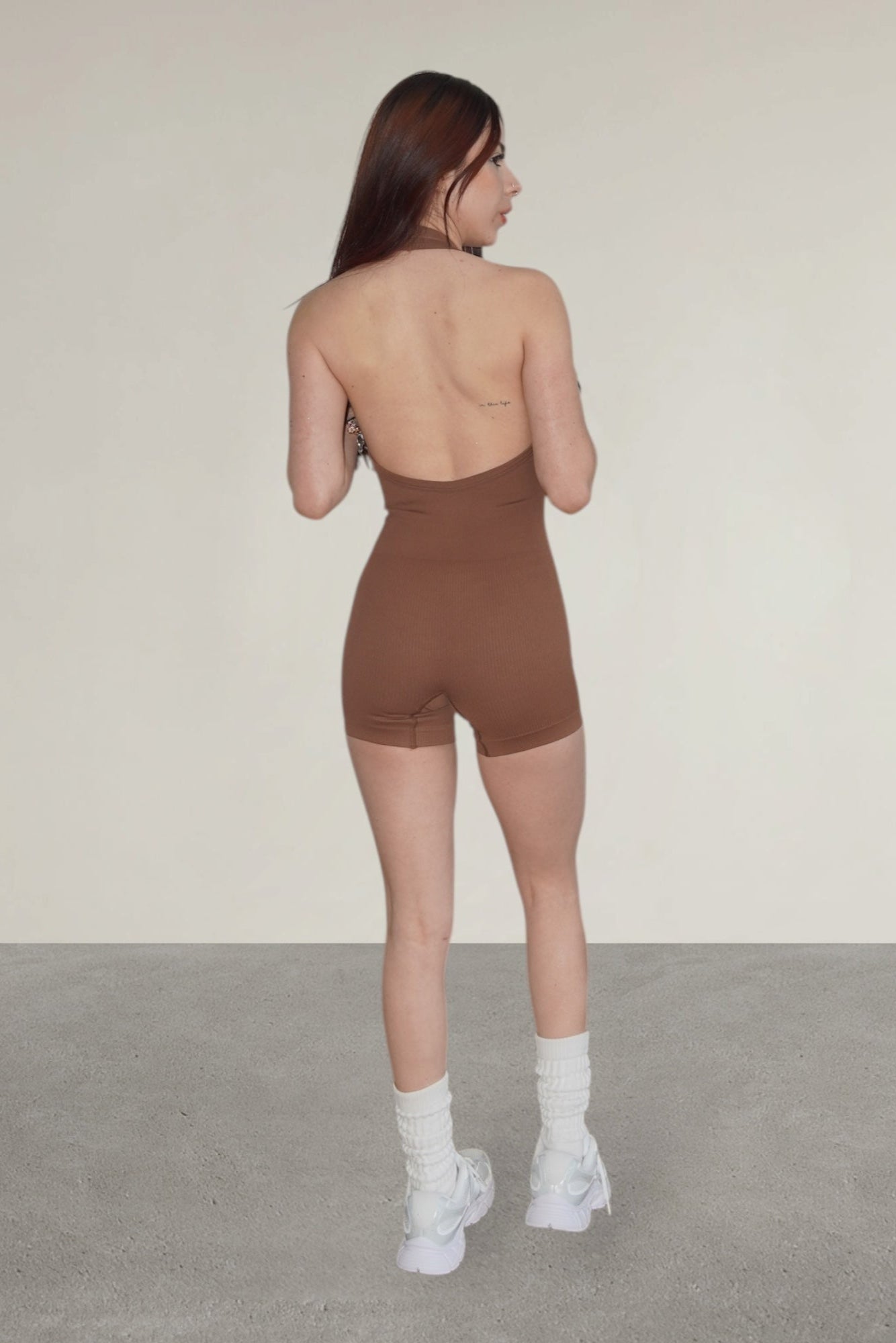 Dynamic Sculpt Romper – Cocoa Brown