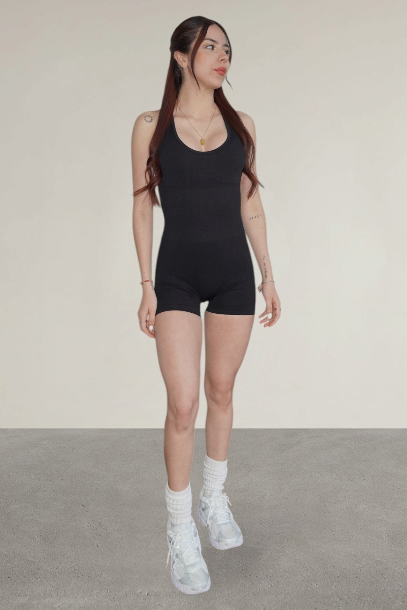 Dynamic Halter Romper - Black