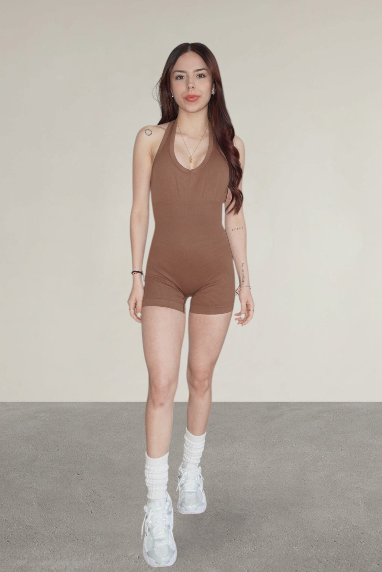 Dynamic Sculpt Romper – Cocoa Brown