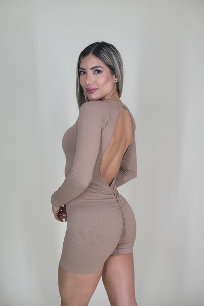 Dynamic Midnight Romper – Cocoa Dusk