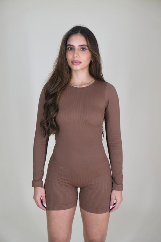 Dynamic Midnight Romper – Mocha Bronze