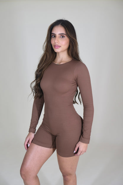 Dynamic Midnight Romper – Mocha Bronze