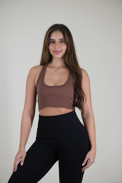 Dynamic Sculpt Crop Top – Mocha